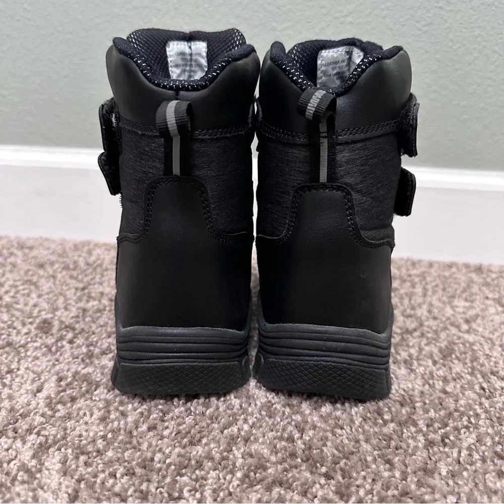All in Motion Black and Gray Rain & Snow Boots with Velcro Straps size 13